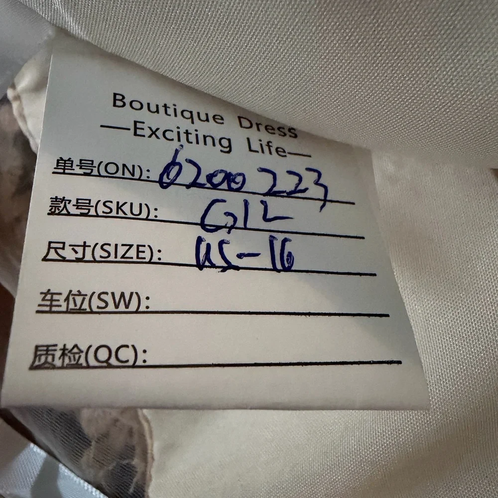 Champagne Lace Formal Dress W/ Sheer Lace Top-Size US 16 Eveng /Wdg. Guest Gown - Picture 3 of 12